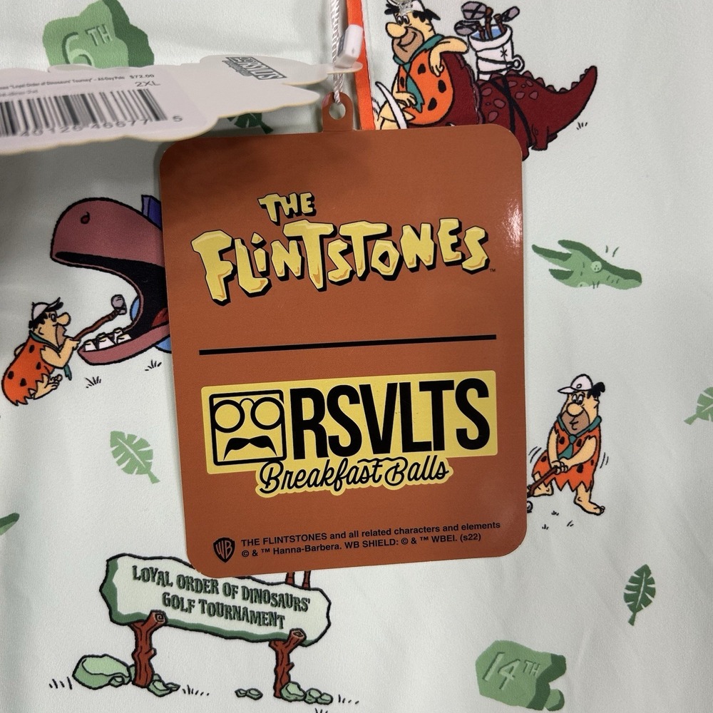 RSVLTS Flintstones Golf Polo Shirt Mens 2XL Loyal Order of Dinosaurs Tourney - Picture 7 of 12